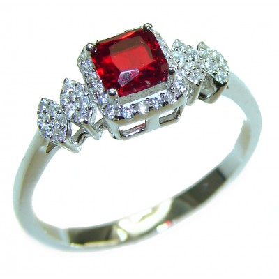 Timeless Treasure Red Topaz .925 Sterling Silver ring s. 8 1/4