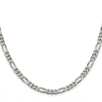 Figaro design Sterling Silver Chain 18'' long, 5 mm wide