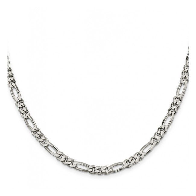 Figaro design Sterling Silver Chain 18'' long, 5 mm wide