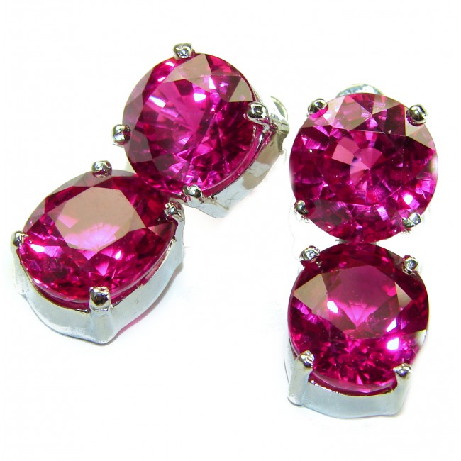 Mesmerizing Hot Pink Topaz .925 Sterling Silver handcrafted earrings